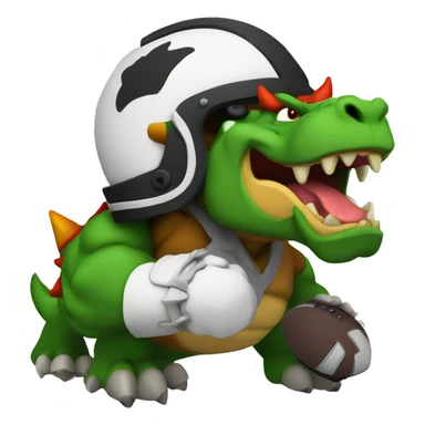 Bowser wearing a football helmet  sticker