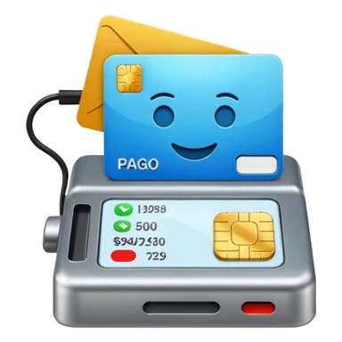 Icono de una terminal de pago con una tarjeta MOBIL sticker
