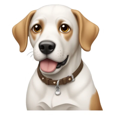 un perro, con manchas blancas y marrones sticker