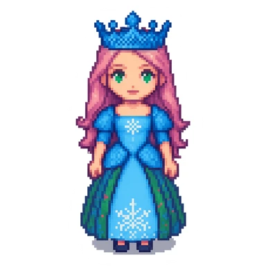 Add a crown to the princess, keep the style consistent with the original image, and maintain a transparent background. sticker