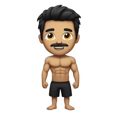 muscle with black hair sticker