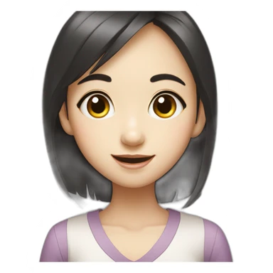 Chinese big eyes girl with big smile sticker