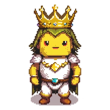 powerful character with golden crown, glow, striking background sticker