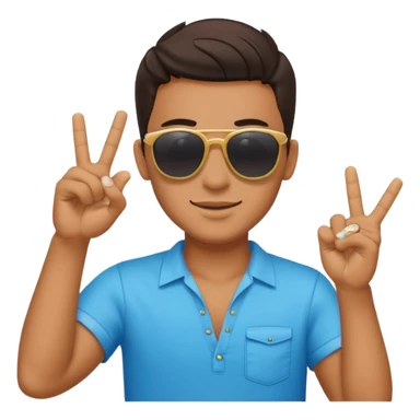 Cool guy with sunglasses flipping you off while on the beach sticker