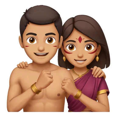 brother and sister fighting indian culture naughty  sticker
