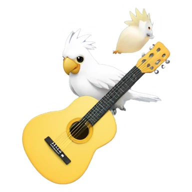 White cockatiel playing guitar sticker