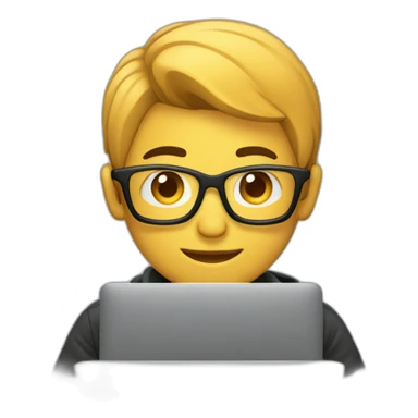 Developer wearing jumper while coding on a macbook sticker