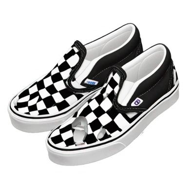 Checkered vans slip on shoes sticker
