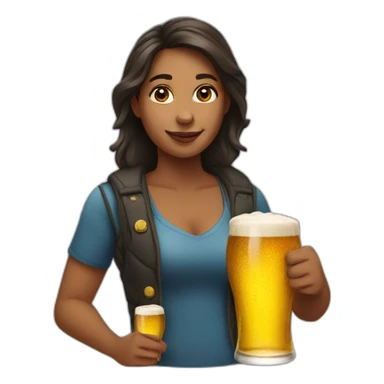 woman with beer sticker