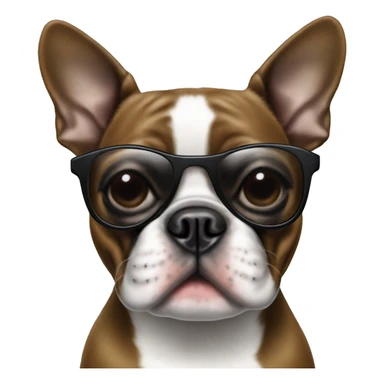 Boston terrier with sunglasses sticker