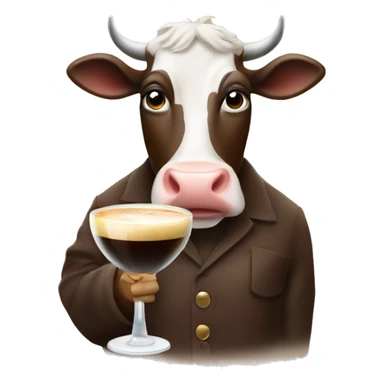 cow holding espresso martini  sticker