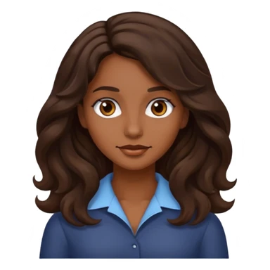 mujer trigueña oscura ,  pelo ondulado,  pelo largo  color marron oscuro, ojos marrones oscuros sticker