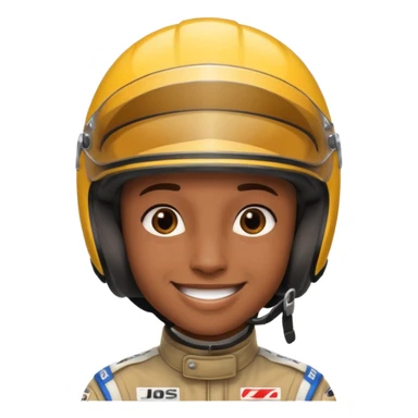 Race Driver, brown skin, smile sticker