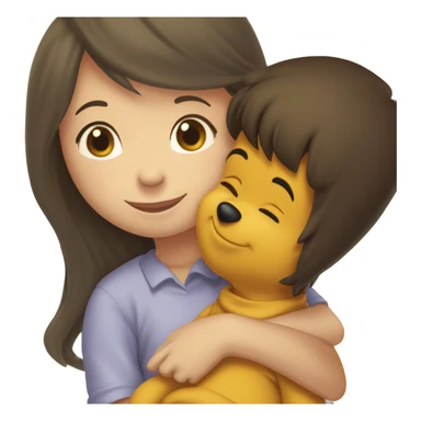 Winnie the Pooh saying goodnight to pretty brunette girl sticker