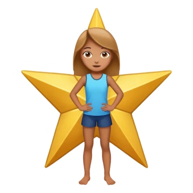 girl standing in a star position  sticker