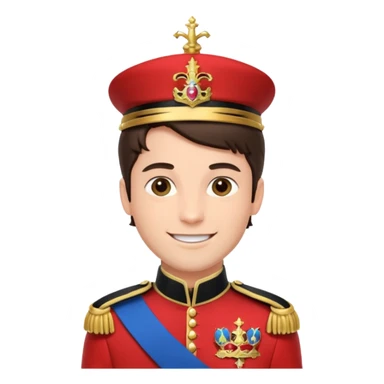very handsome cool brunette male prince with royal uniform sticker