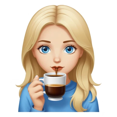 dirty blonde haired blue eyed girl sipping turkish coffee  sticker