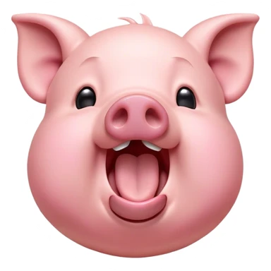 Cinematic Cute Yawning Pig Portrait Emoji, Head tilted slightly with a dramatic, wide-open yawn, showcasing a soft, smooth rosy-pink hide with droopy ears, round beady eyes barely open in drowsy contentment, Simplified yet irresistibly adorable features, highly detailed, glowing with a soft, cozy glow, high shine, relaxed yet expressive, stylized with a touch of whimsical charm, bright and endearing, soft glowing outline, capturing the essence of a sleepy yet affectionate pig, so drowsy it feels like it could stretch out of the screen and curl up for a nap! sticker