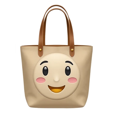 generate an ios genmoji of tote bag beige sticker