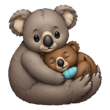 Koala sleeping with bear sticker