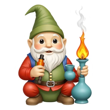 garden gnome holding a oil burner pipe sticker