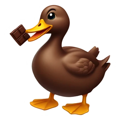 Duck eating chocolate  sticker