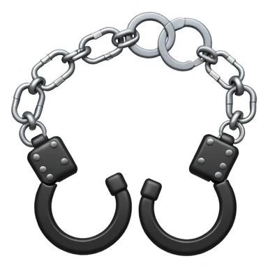 Black Leather handcuffs, connected by one chain link sticker
