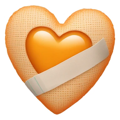 light orange heart with bandages sticker