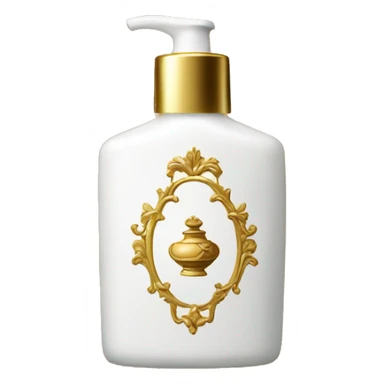 Rococo white lotion with a gold bottle sticker