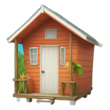 beach hut sticker