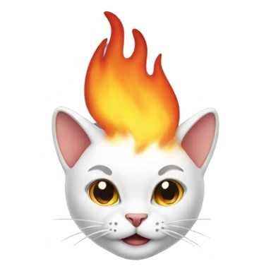 flaming cat sticker
