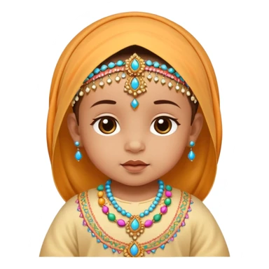  baby, dressed in colorful ghalibiya with delicate decorations sticker