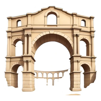 Cinematic Realistic Pula Arena Landmark Emoji, presenting the grand Roman amphitheater with towering stone arches. sticker