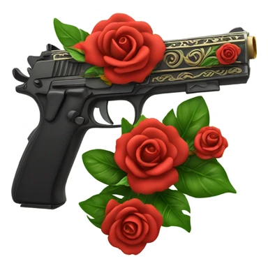 Red rose pistol  sticker