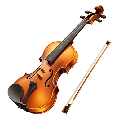 Cinematic Realistic Violin, rich polished wood with delicate curves, taut strings reflecting warm golden light, fine dust particles catching the glow, intricate f-holes adding elegance, glowing with an air of timeless beauty and musical soul. sticker