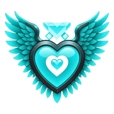 Dark Cyan Six Winged heart with minecraft warden soul sticker