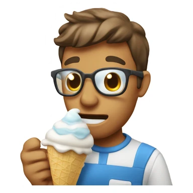 hombre calvo comiendo helado sticker