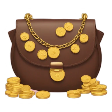 purse with gold coins and flowers sticker