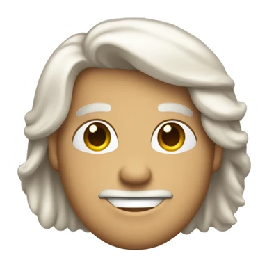 hace a un chico con pelo blanco, de piel color blanca, sonriendo con un traje puesto sticker