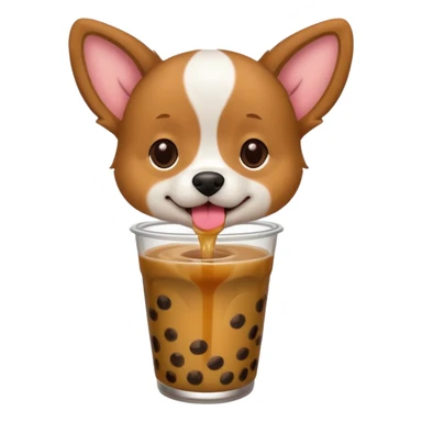 Dog with boba sticker