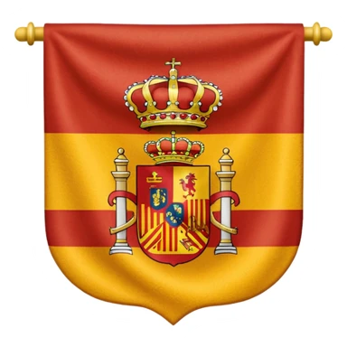  Bandera de España 🇪🇸 con un aguila marrón atrás del escudo de España sticker