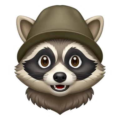 Aggressive Raccoon bandit with Bernie hat sticker
