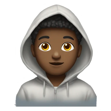 Kid wearing an oversized hoodie sticker