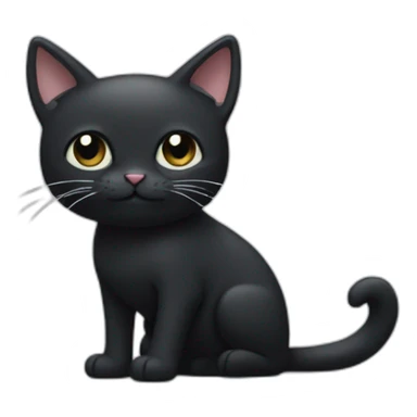 Black cat with white moustache and white chest sticker