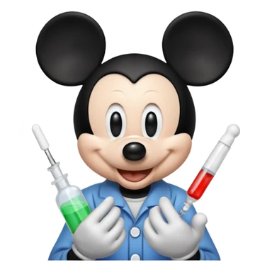 Mickey mouse injecting drugs sticker