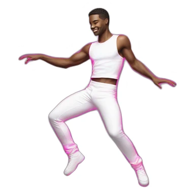  White male dancer big booty neon sign style sticker