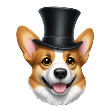 Corgi in a top hat sticker