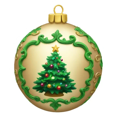 Christmas tree rococo bauble sticker