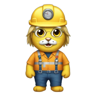 Trump as a cat engineer sticker