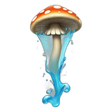 Water spewing from mushroom top sticker